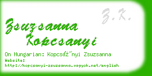 zsuzsanna kopcsanyi business card